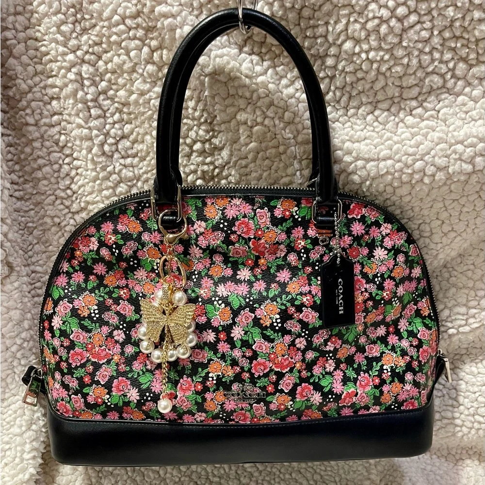 Coach Posey Cluster Floral Print Coated Canvas Sierra Satchel - Picture 1 of 8